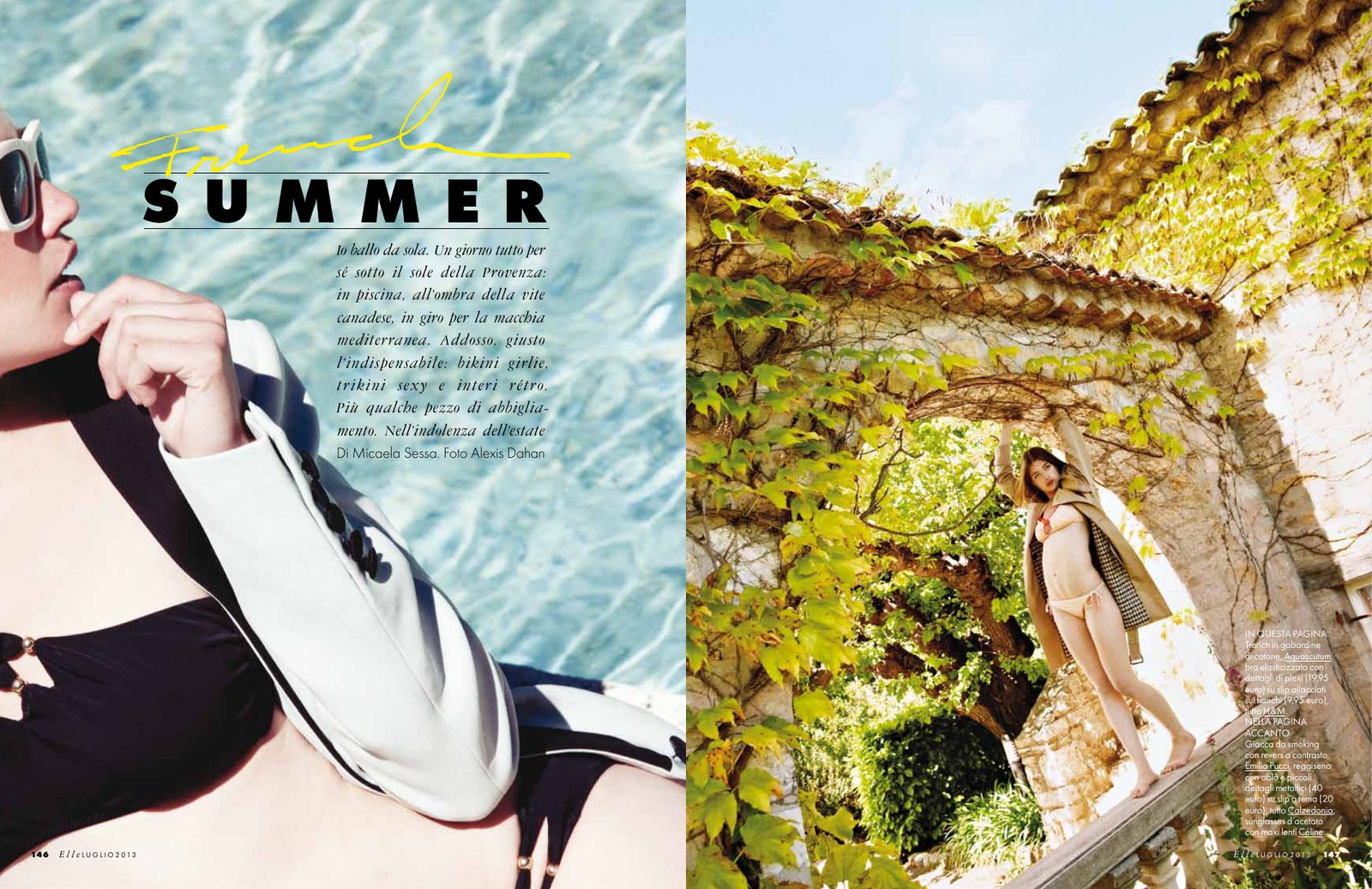 ELLE Italia swimwear editorial, opening spread